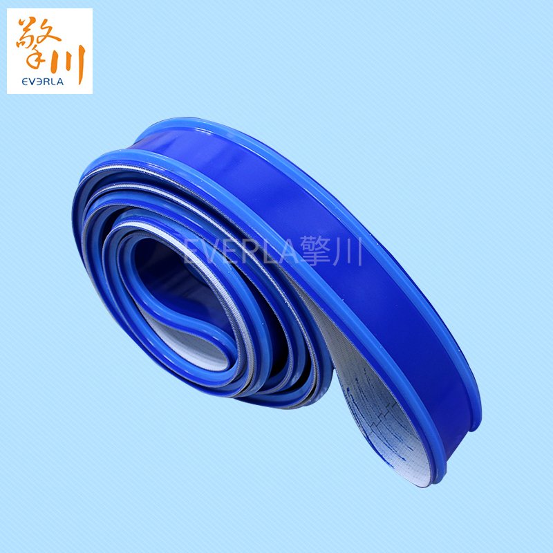 双导条蓝色 PVC 输送带：防跑