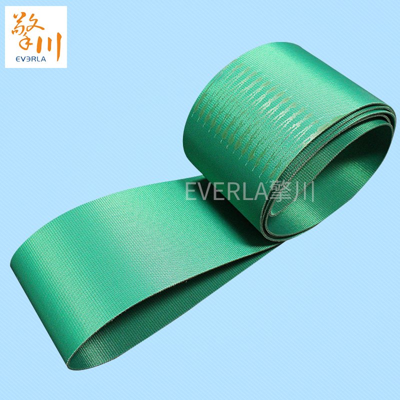 双面绿色 PVC 纤维输送带：适