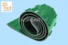 PVC输送带耐磨绿色加双排导条定制