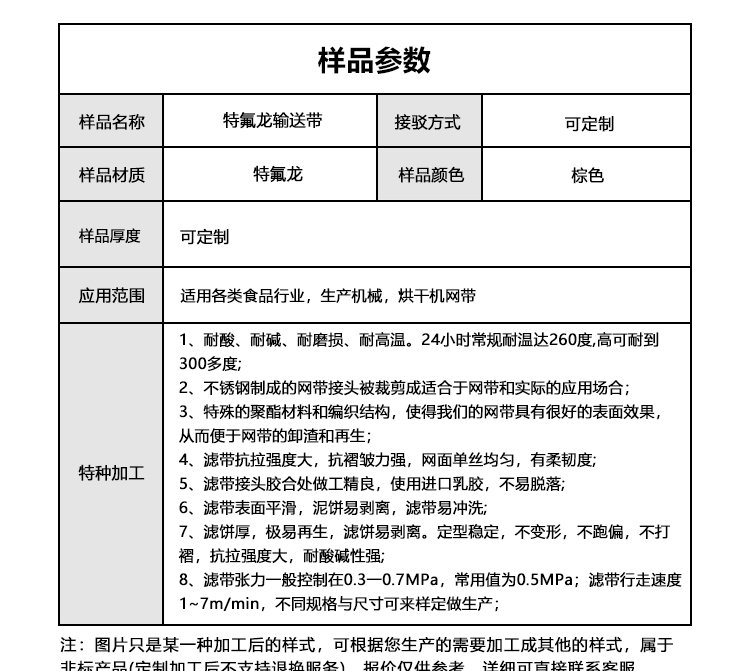 铁氟龙网格输送带