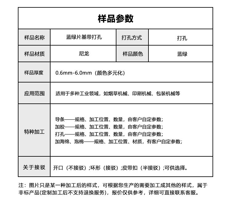 蓝绿片基带打孔