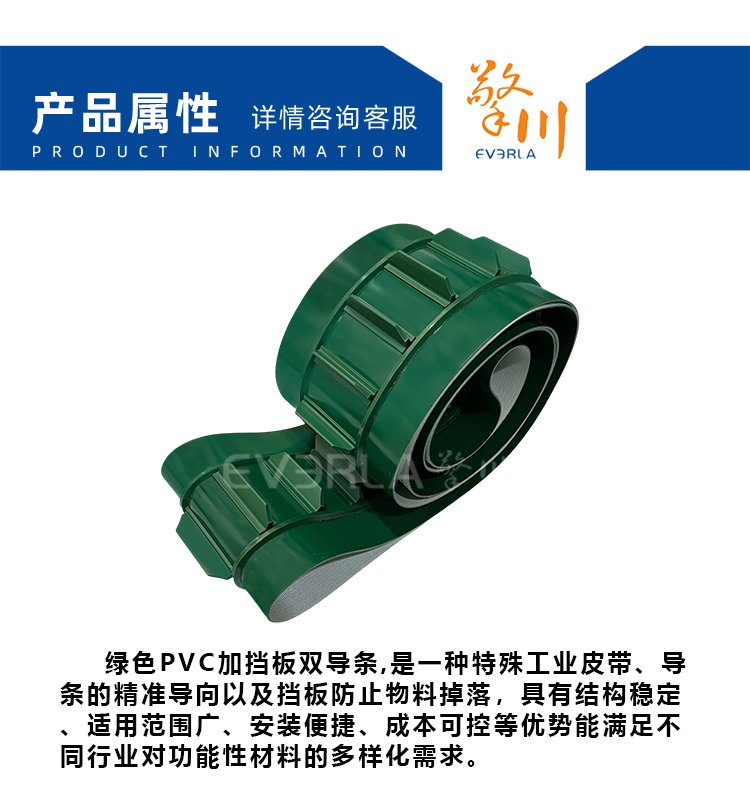 绿色PVC加挡板双导条